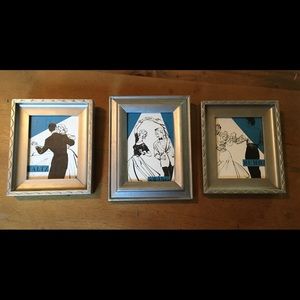 Framed vintage dance book pages